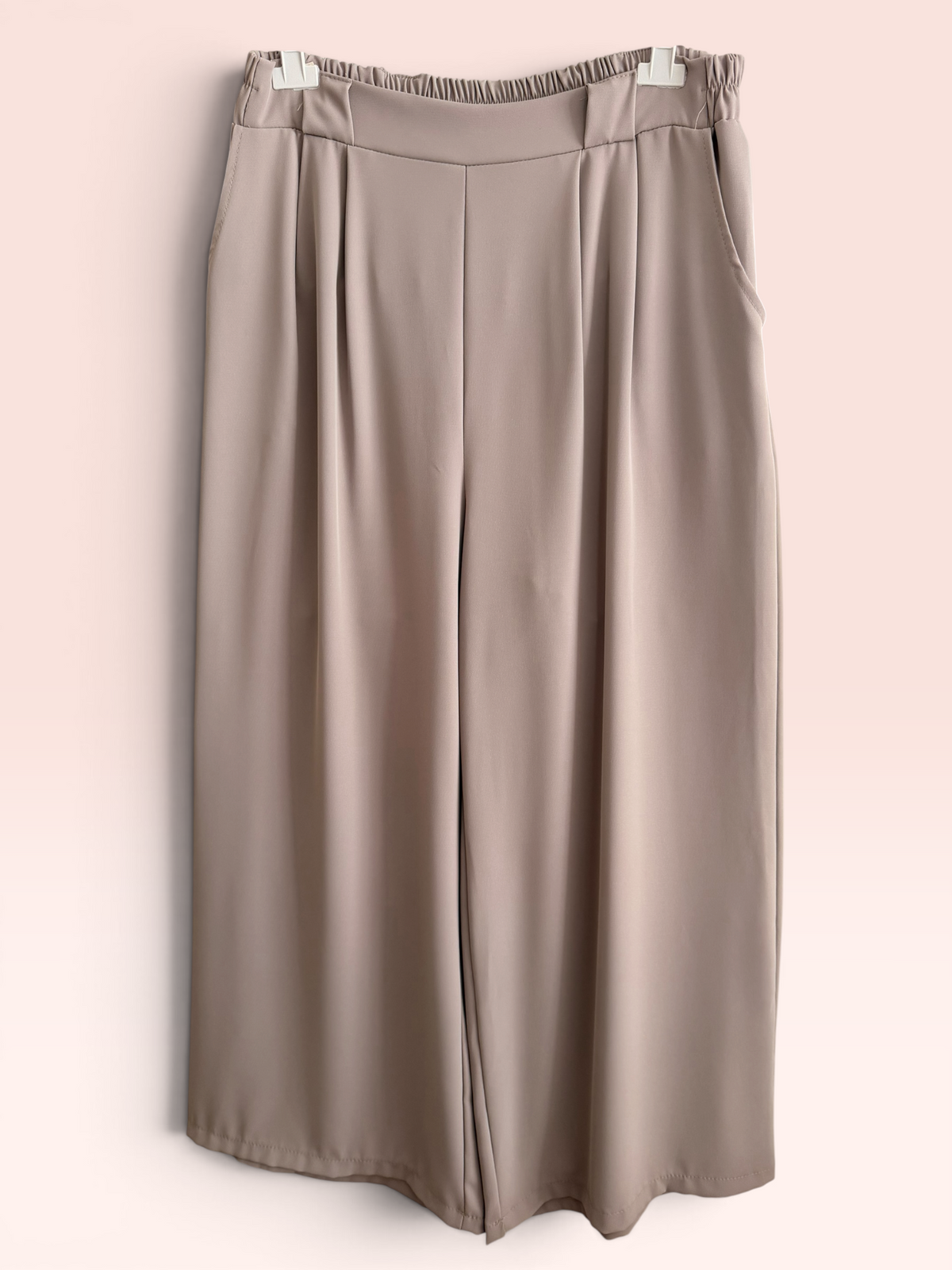 Ensemble Veste Zippée et Pantalon Fluide Taupe- Taille Unique Grande Taille (44/50)