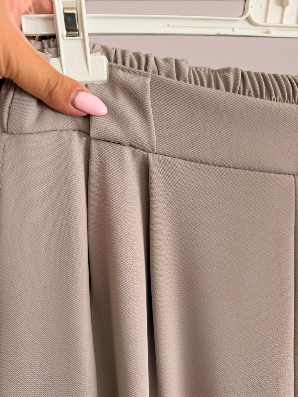 Ensemble Veste Zippée et Pantalon Fluide Taupe- Taille Unique Grande Taille (44/50)