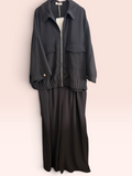 Ensemble Veste Zippée et Pantalon Fluide Noir - Taille Unique Grande Taille (44/50)
