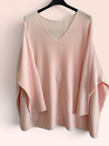 Pull Col V Oversize Rose - Taille Unique (44 au 52)
