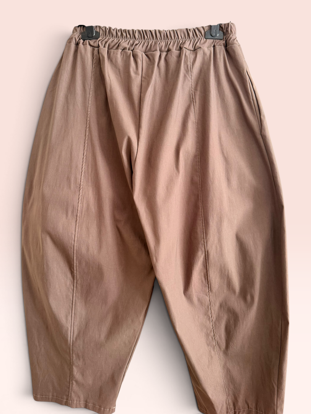Pantalon Barrel Leg Taupe Élastiqué - Taille Unique Grande Taille (44/50)