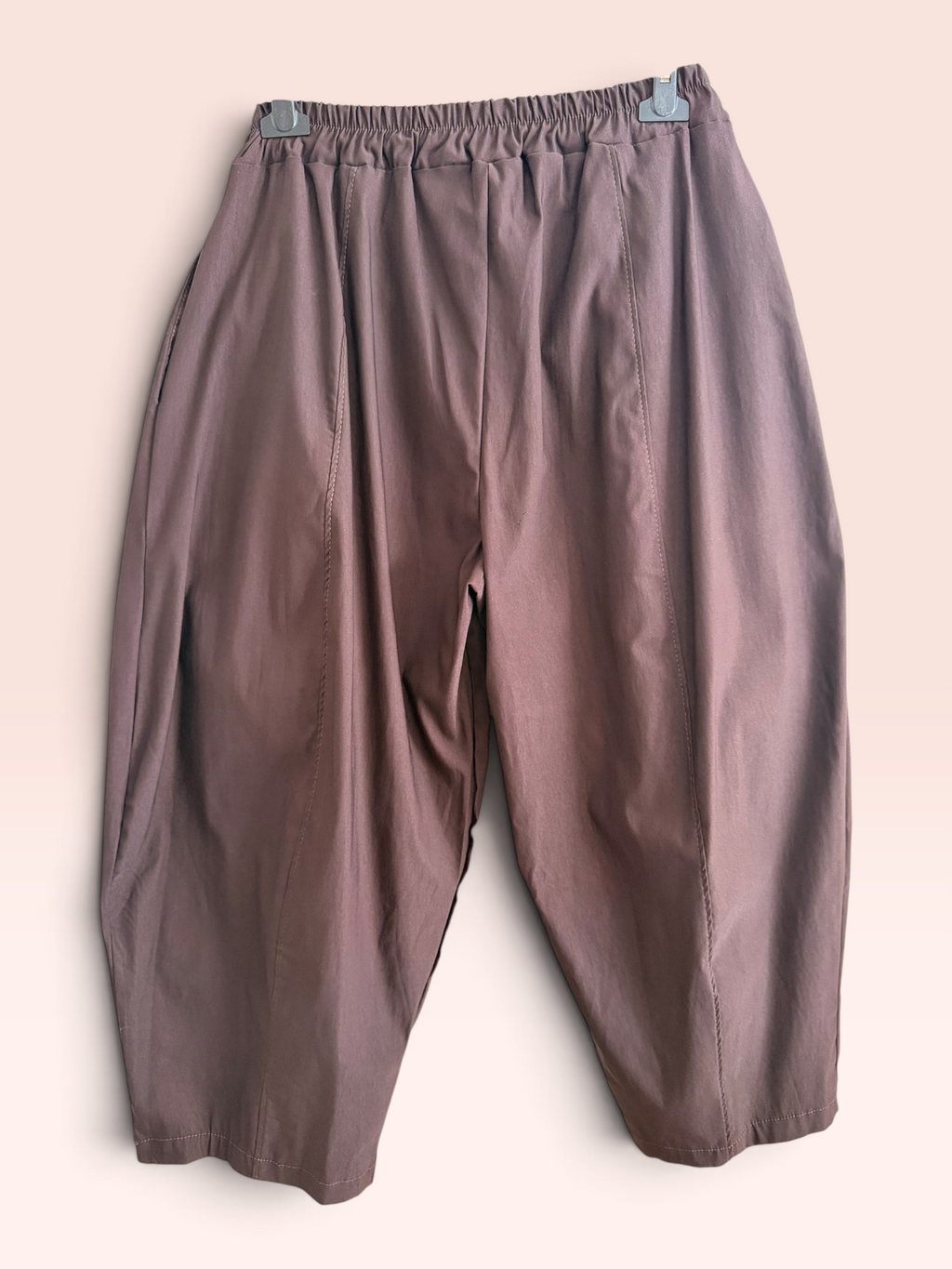 Pantalon Barrel Leg Marron Élastiqué - Taille Unique Grande Taille (44/50)