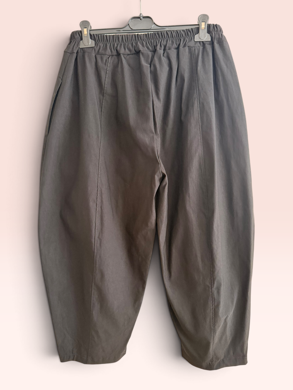 Pantalon Barrel Leg Noir Élastiqué - Taille Unique Grande Taille (44/50)